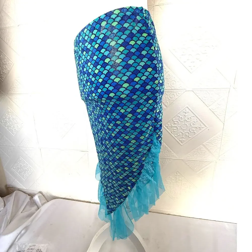 SKU3049 Wonder Nation Girls' Blue & Teal Scale Mermaid Costume Skirt Size 2XL 18